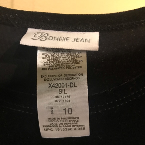 Girls dress with silver bow & velvet top - Picture 2 of 3